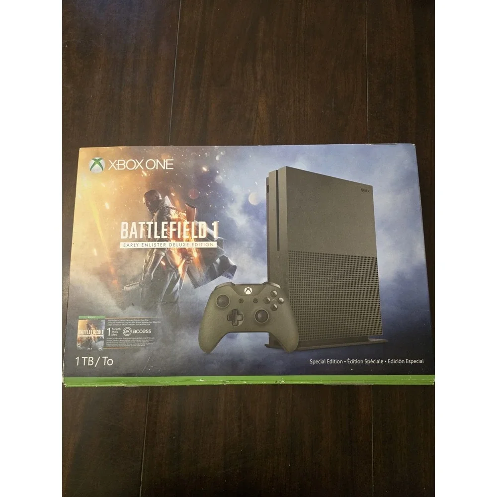 Xbox One S Battlefield 1 Military Green 1TB Console Bundle